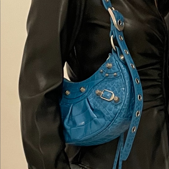 SOLD Balenciaga le cagole XS blue croc - Picture 4 of 4